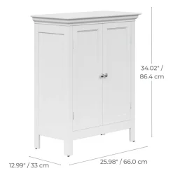 Teamson Home Stratford Freestanding Two-Door Floor Cabinet, White