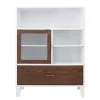 Teamson Home Tyler Modern Floor Cabinet with Drawer, Walnut/White -FINAL SALE