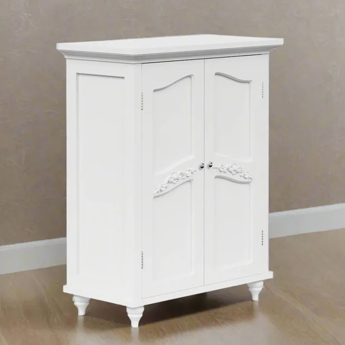 Teamson Home Versailles Floor Cabinet with 2 Shelves, White
