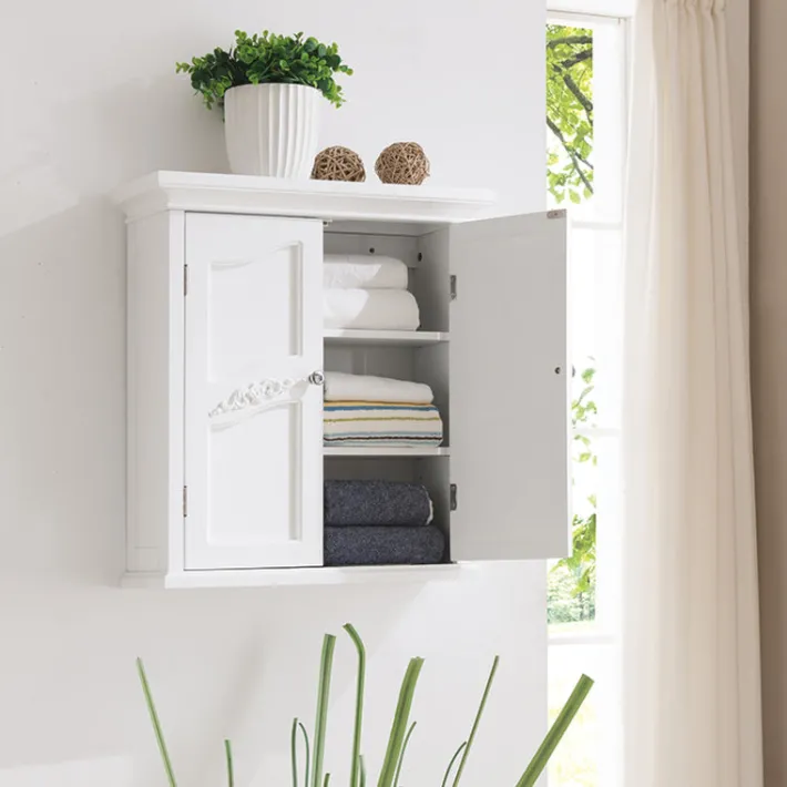 Teamson Home Versailles Wall Cabinet with 2 Shelves, White