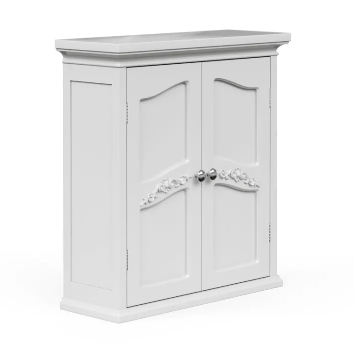 Teamson Home Versailles Wall Cabinet with 2 Shelves, White