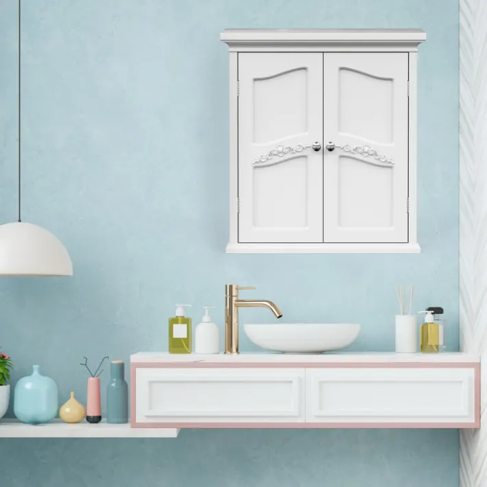 Teamson Home Versailles Wall Cabinet with 2 Shelves, White