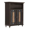 Teamson Home Windsor Floor Cabinet with Glass Mosaic Doors, Dark Espresso