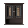 Teamson Home Windsor Removable Wall Cabinet with Glass Mosaic Doors, Dark Espresso