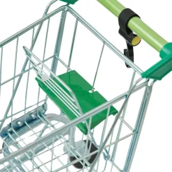 Kids Teamson KIDS - LITTLE HELPER DALLAS SHOPPING CART WITH PLAY FOOD, CHROME/GREEN- FINAL SALE