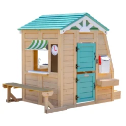 Kids Teamson Kids Gardenia Wooden Playhouse with Garden Window, Tan & Green