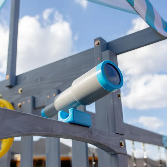 Kids Teamson Kids Laguna Swing Set Playset with Platform & Rock Wall, Gray