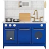 Kids Teamson Kids Little Chef Berlin Play Kitchen with Cookware Accessories, White/Blue