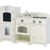 Kids Teamson Kids Little Chef Fairfield Retro Kids Kitchen Playset with Refrigerator, Ivory