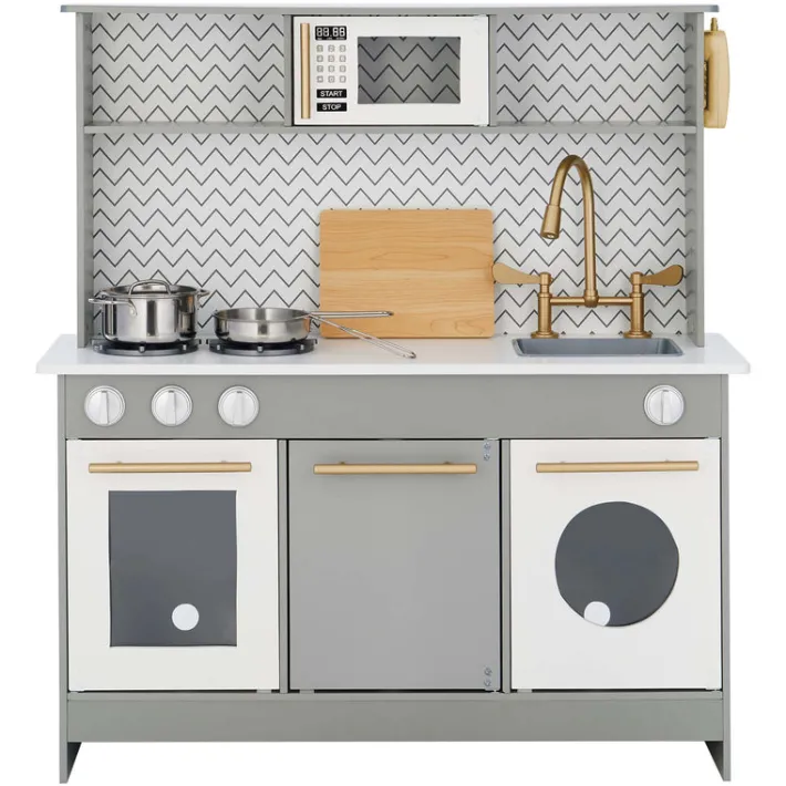 Kids Teamson Kids Little Chef Berlin Modern Play Kitchen with Accessories, Gray/White- FINAL SALE