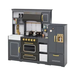 Kids Teamson Kids Little Chef Colonie Play Kitchen Set with Accessories, Gray