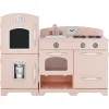 Kids Teamson Kids Little Chef Fairfield Retro Kids Kitchen Playset with Refrigerator, Pink