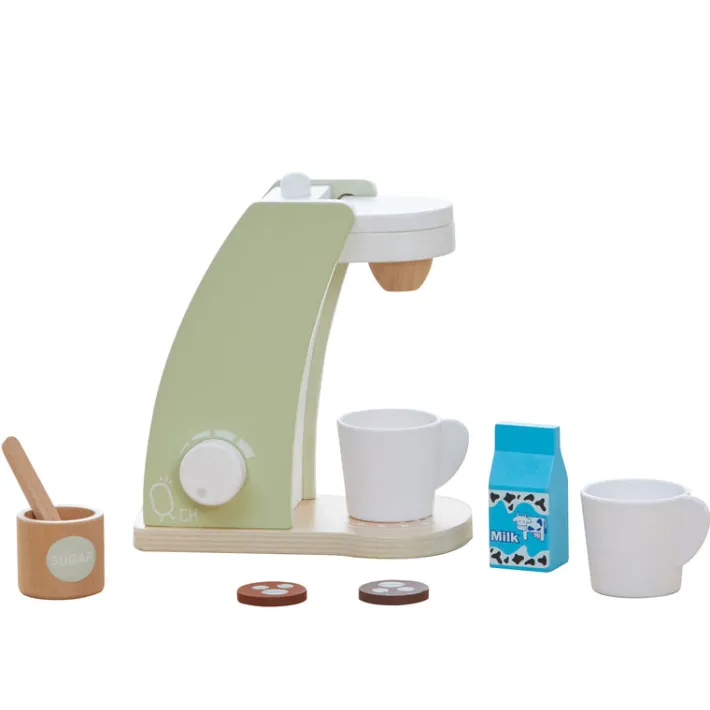 Kids Teamson Kids Little Chef Frankfurt 8 Piece Wooden Play Kitchen Coffee Machine Set, Green- FINAL SALE
