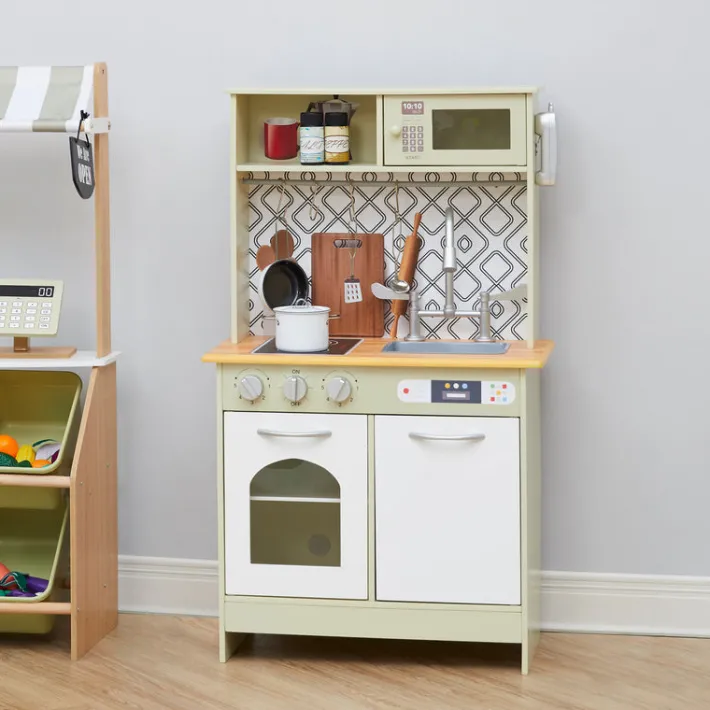 Kids Teamson Kids Little Chef Boston Farmhouse Kitchen Playset, Green/White -FINAL SALE