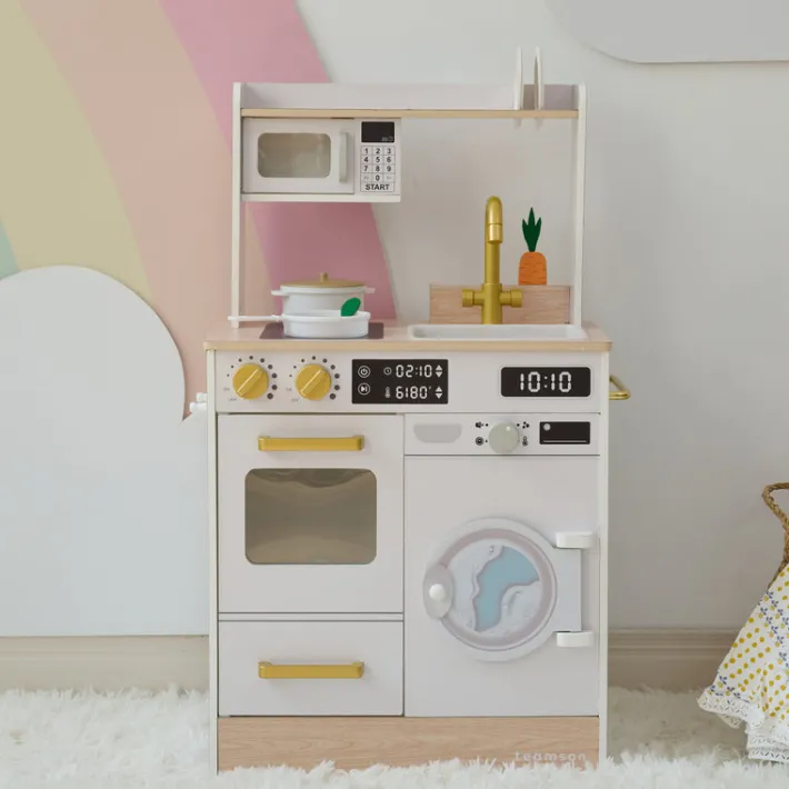 Kids Teamson Kids Little Chef Lake Tahoe Wooden Play Kitchen - Washer & Mini Garden