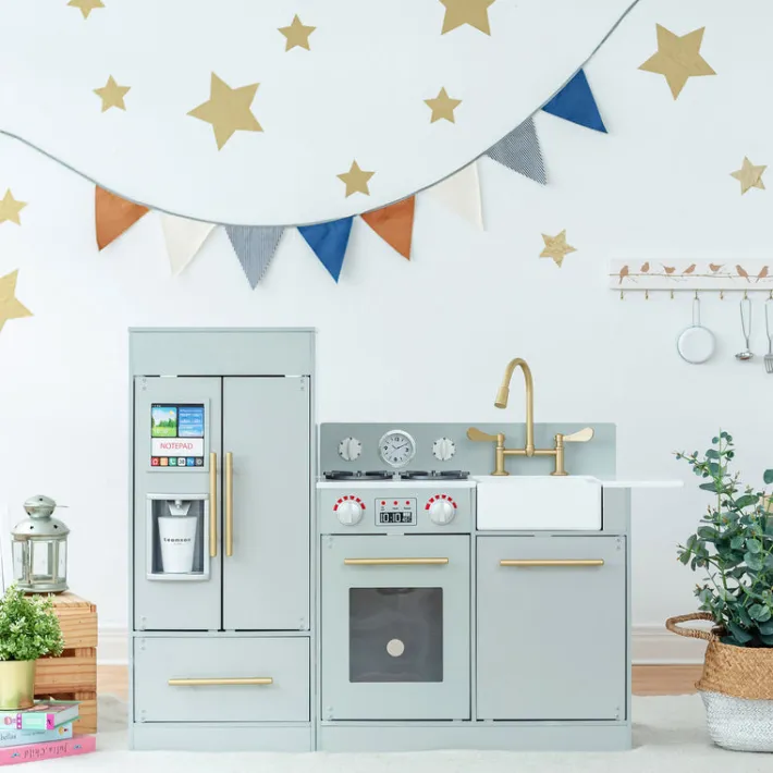 Kids Teamson Kids Little Chef Charlotte Modern Play Kitchen, Silver Gray/Gold