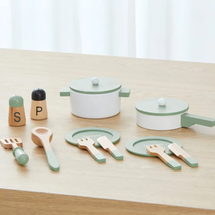 Kids Teamson Kids Little Chef Frankfurt Cookware Play Kitchen Accessories, Green