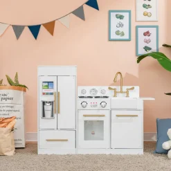 Kids Teamson Kids Little Chef Charlotte Modern Play Kitchen, White/Gold