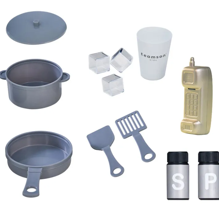 Kids Teamson Kids Little Chef Mayfair Classic Kids Kitchen Playset with 11 Accessories, White/Gold