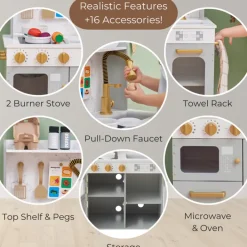 Kids Teamson Kids Little Chef Memphis Play Kitchen, Gray/Gold
