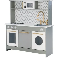 Kids Teamson Kids Little Chef Berlin Modern Play Kitchen with Accessories, Gray/White- FINAL SALE