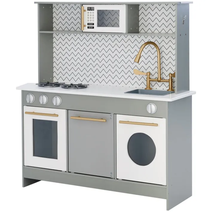 Kids Teamson Kids Little Chef Berlin Modern Play Kitchen with Accessories, Gray/White- FINAL SALE