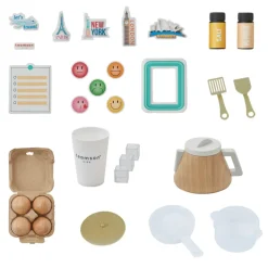 Kids Teamson Kids Little Chef Atlanta Modular Play Kitchen with Accessories, White/Gold