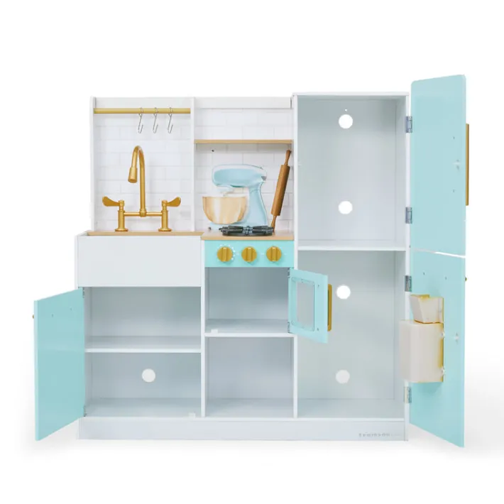 Kids Teamson Kids Little Chef Biscay Delight Classic Play Kitchen with Accessories, Icemaker, Magnetic Dry-Erase Board, Mint