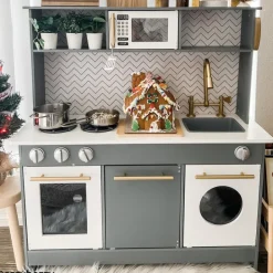 Kids Teamson Kids Little Chef Berlin Modern Play Kitchen with Accessories, Gray/White- FINAL SALE