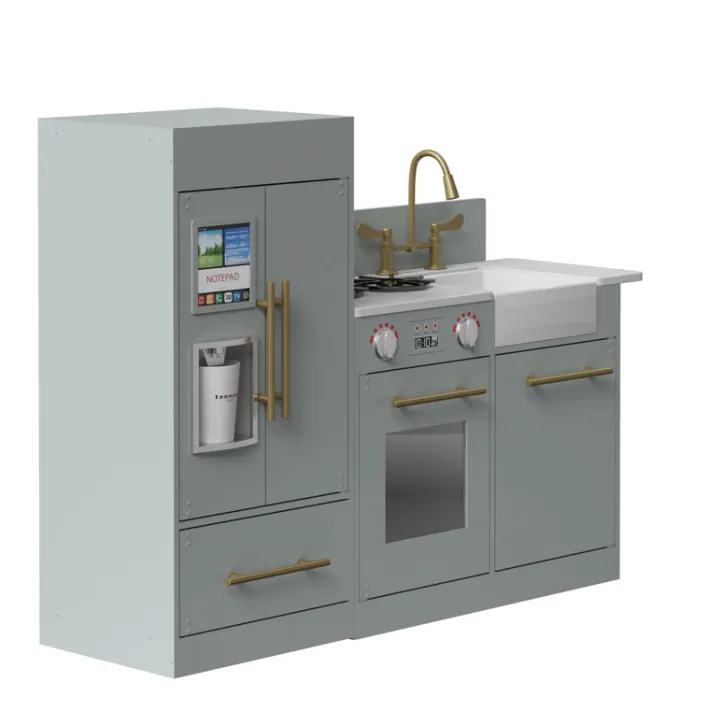 Kids Teamson Kids Little Chef Charlotte Modern Play Kitchen, Silver Gray/Gold