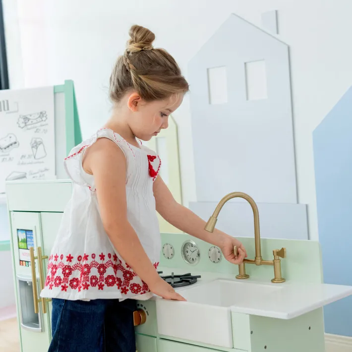 Kids Teamson Kids Little Chef Charlotte Modern Play Kitchen, Mint/Gold