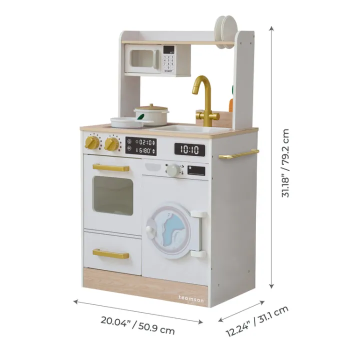 Kids Teamson Kids Little Chef Lake Tahoe Wooden Play Kitchen - Washer & Mini Garden