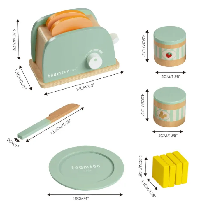 Kids Teamson Kids Little Chef Frankfurt Toaster Play Kitchen Accessories, Green