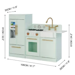 Kids Teamson Kids Little Chef Charlotte Modern Play Kitchen, Mint/Gold