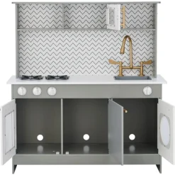 Kids Teamson Kids Little Chef Berlin Modern Play Kitchen with Accessories, Gray/White- FINAL SALE