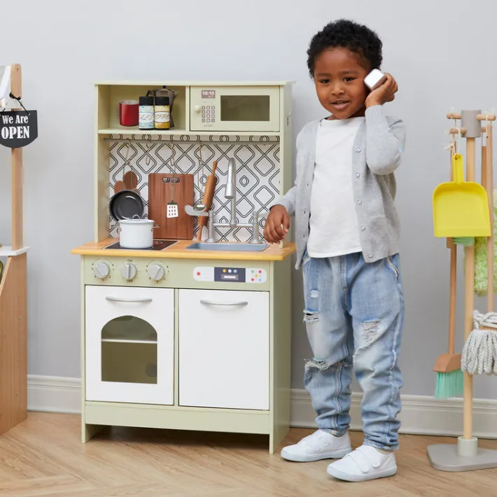 Kids Teamson Kids Little Chef Boston Farmhouse Kitchen Playset, Green/White -FINAL SALE