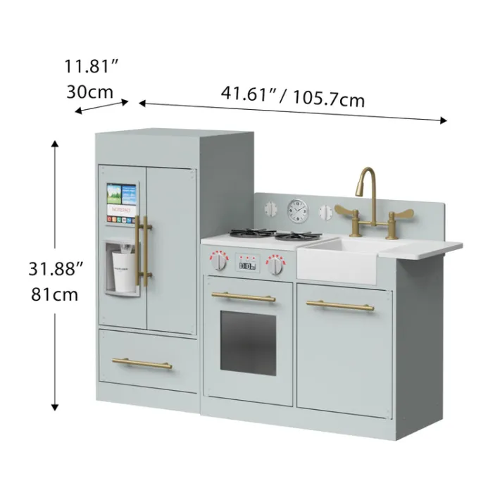 Kids Teamson Kids Little Chef Charlotte Modern Play Kitchen, Silver Gray/Gold