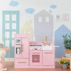Kids Teamson Kids Little Chef Charlotte Play Kitchen & Refrigerator Set, Pink