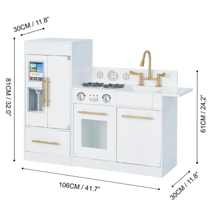 Kids Teamson Kids Little Chef Charlotte Modern Play Kitchen, White/Gold