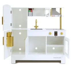 Kids Teamson Kids Little Chef Munich Kids Play Kitchen with Interactive Features, White/Gold