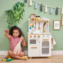 Kids Teamson Kids Little Chef Memphis Play Kitchen + Accessories, White/Gold