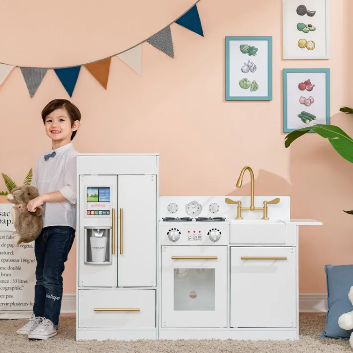 Kids Teamson Kids Little Chef Charlotte Modern Play Kitchen, White/Gold