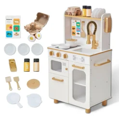 Kids Teamson Kids Little Chef Memphis Play Kitchen + Accessories, White/Gold