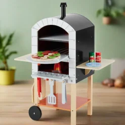 Kids Teamson Kids My Little Helper Pizza Oven & Accessories, Gray/Natural