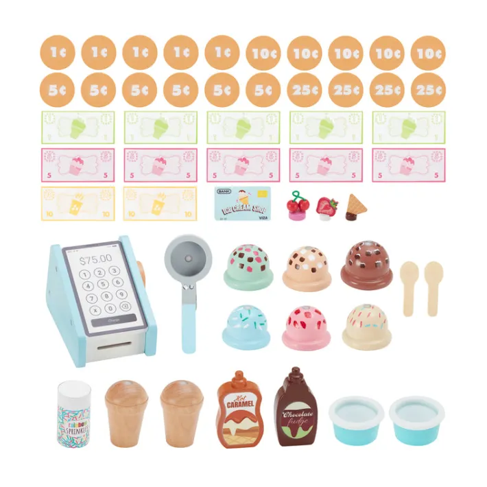 Kids Teamson Kids My Little Helper Ice Cream Cart & Accessories, Blue/White