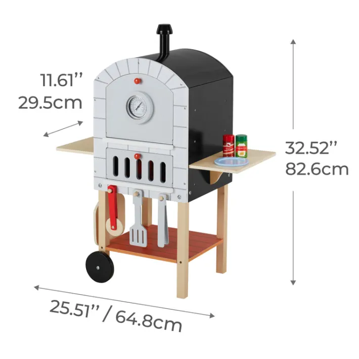 Kids Teamson Kids My Little Helper Pizza Oven & Accessories, Gray/Natural