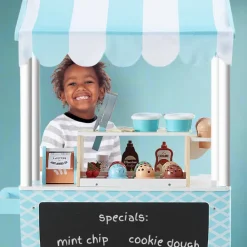 Kids Teamson Kids My Little Helper Ice Cream Cart & Accessories, Blue/White