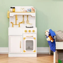 Kids Teamson Kids Petite Versailles Classic Play Kitchen with Accessories, White