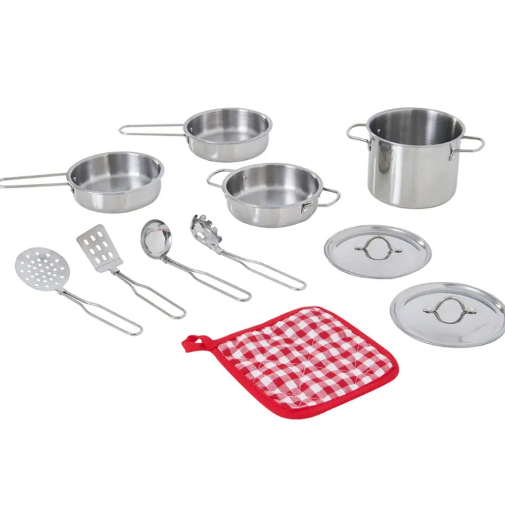 Kids Teamson Kids 11-Piece Little Chef Frankfurt Stainless Steel Cooking Accessory Set