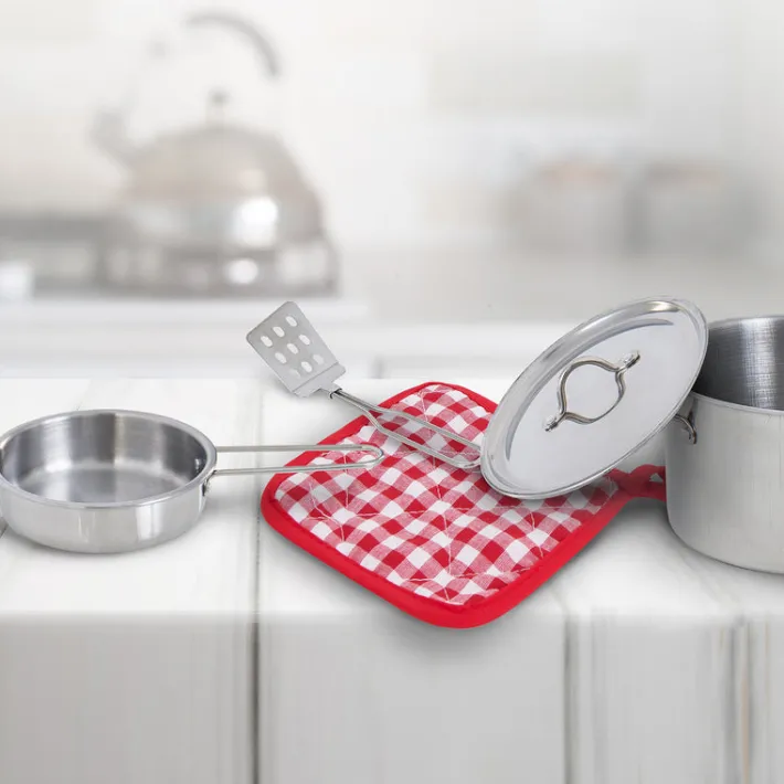 Kids Teamson Kids 11-Piece Little Chef Frankfurt Stainless Steel Cooking Accessory Set